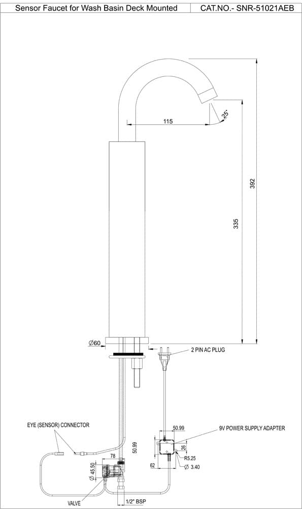 Jaquar Sensor Faucet for Wash Basin Range of Sensor Faucets by Jaquar series SNR-CHR-51021AEB Chrome - image 3