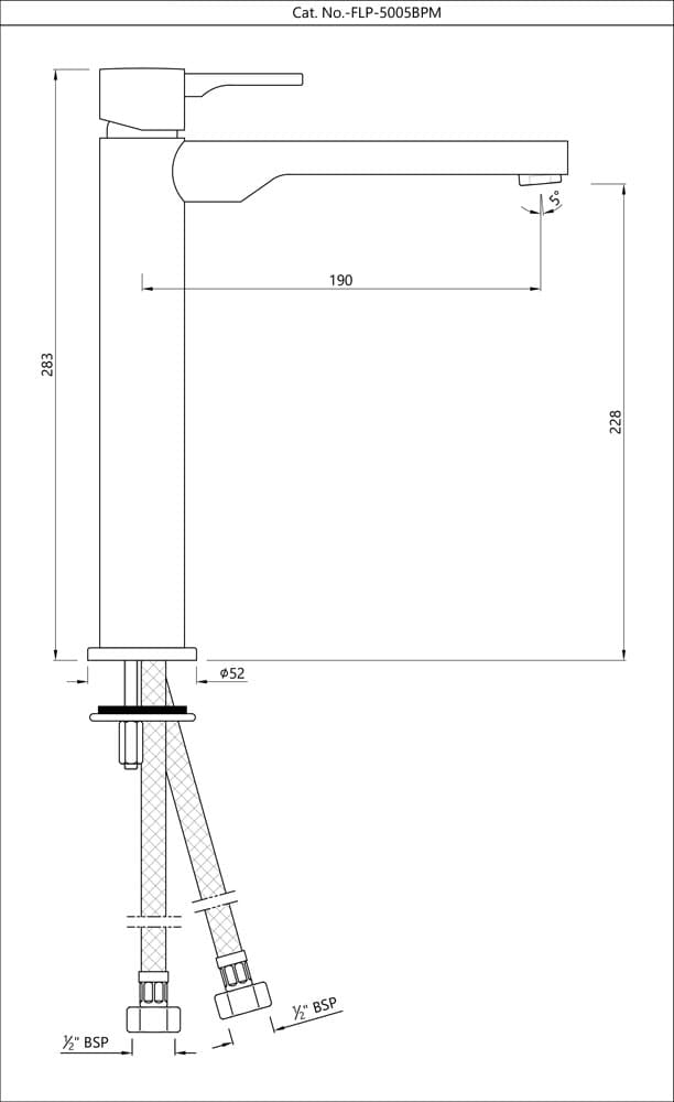 Jaquar Single Lever Tall Boy Florentine Prime series FLP-BLM-5005BPM Black Matt - image 2