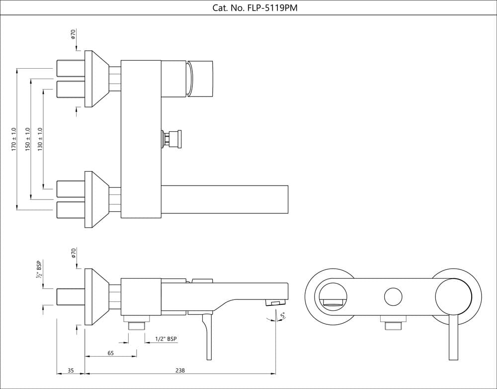 Jaquar Single Lever Wall Mixer Florentine Prime series FLP-CHR-5119PM Chrome - image 2