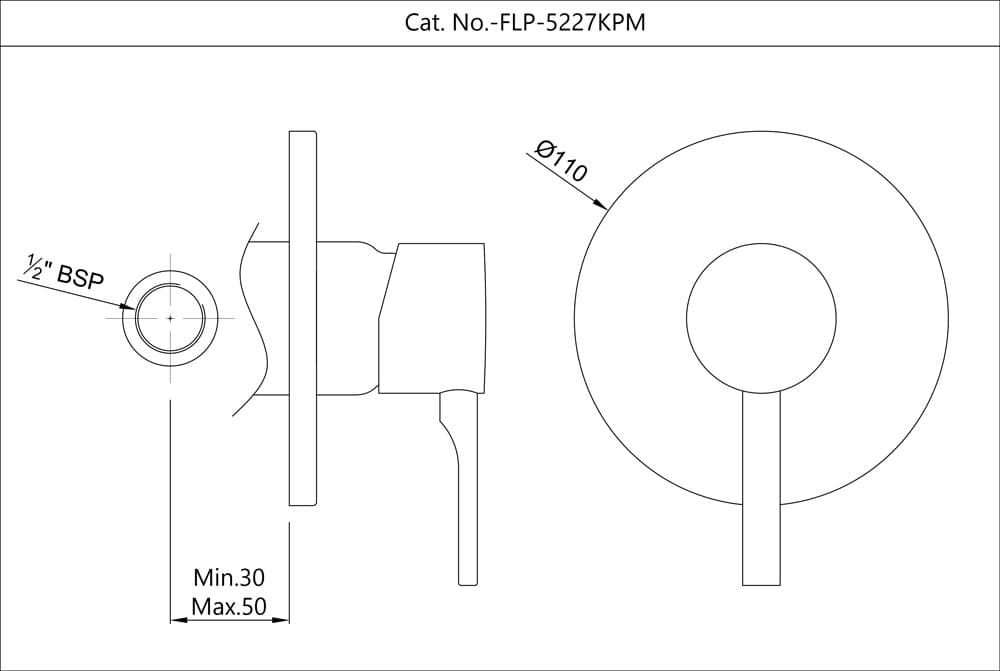Jaquar Single Lever Exposed Parts Kit of Deusch Mixer Florentine Prime series FLP-BCH-5227KPM Black Chrome - image 2