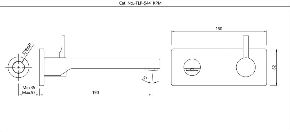 Jaquar Exposed Part Kit of Single Concealed Stop Cock Florentine Prime series FLP-CHR-5441KPM Chrome - image 2