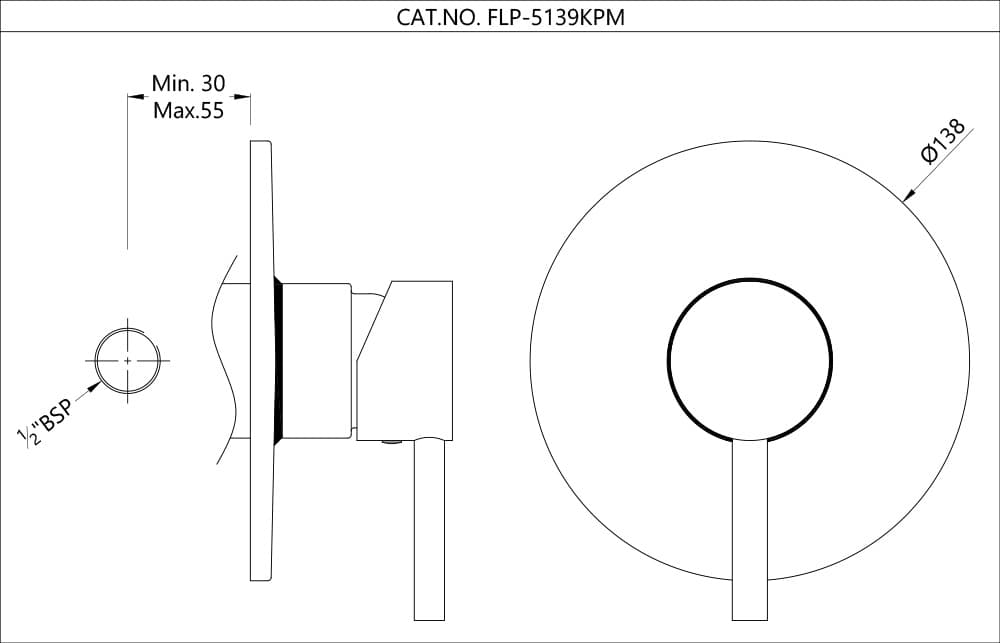 Jaquar Exposed parts kit of single Lever shower mixer Florentine Prime series FLP-BCH-5139KPM Black Chrome - image 2