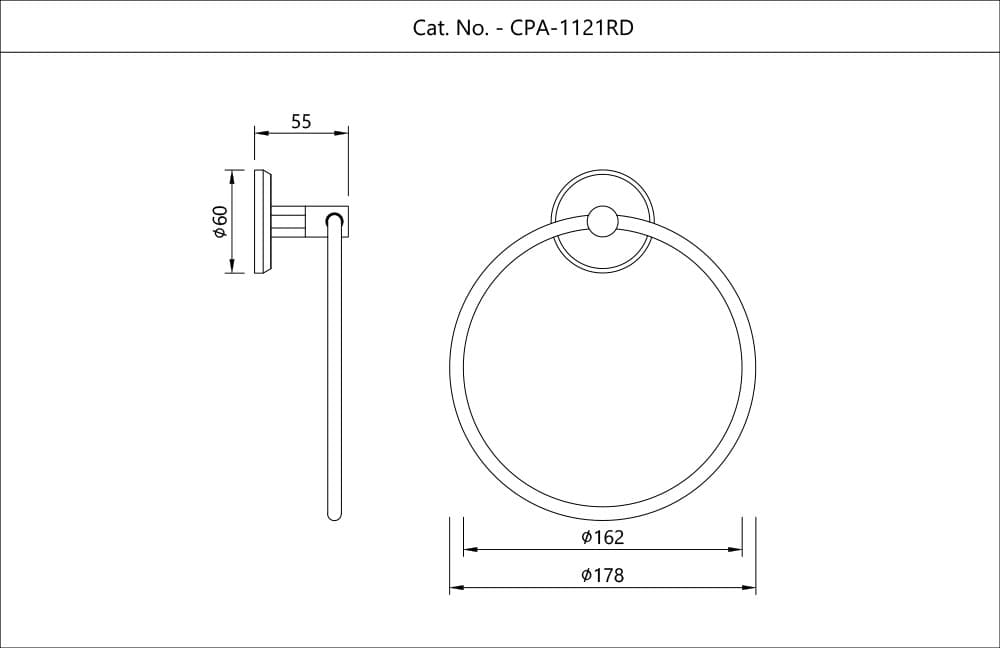 Jaquar Towel Ring Round with Round Flange Continental Prime Accessories series CPA-CHR-1121RD Chrome - image 2