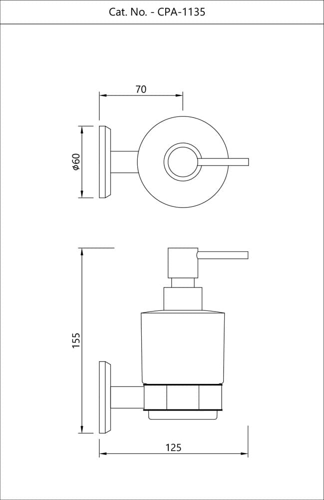 Jaquar Soap Dispenser with Glass Bottle Continental Prime Accessories series CPA-CHR-1135 Chrome - image 2