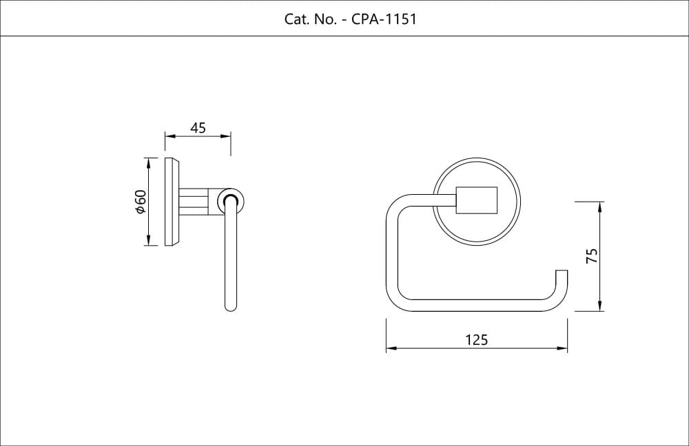 Jaquar Toilet Roll Holder Continental Prime Accessories series CPA-CHR-1151 Chrome - image 2