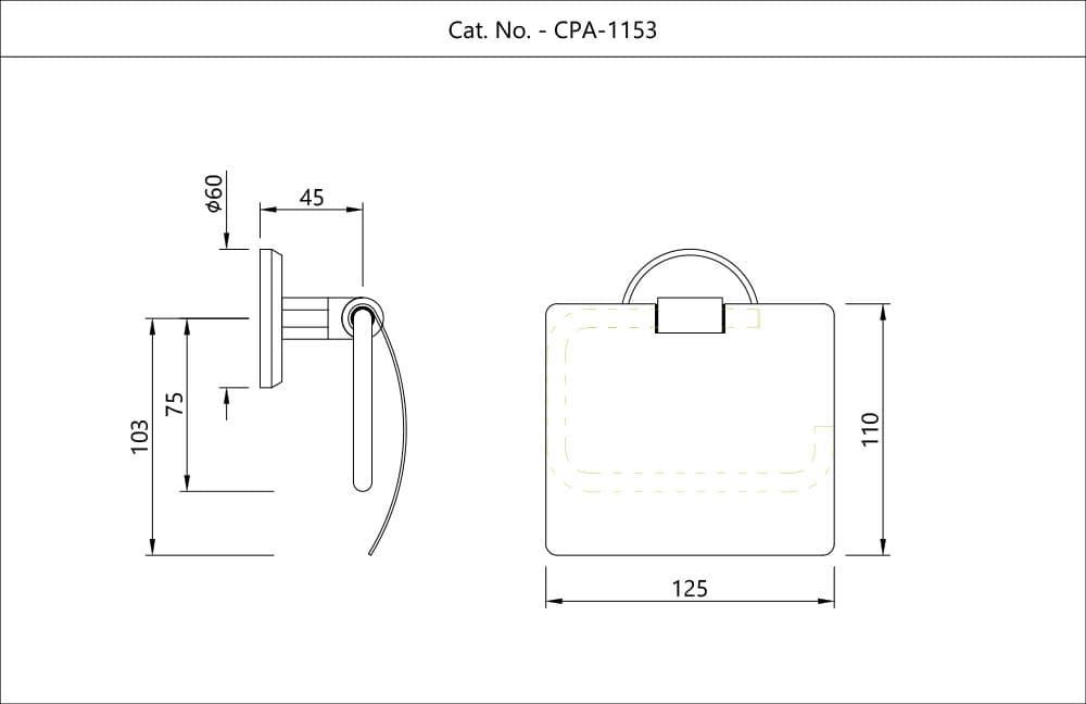 Jaquar Toilet Roll Holder with Flap Continental Prime Accessories series CPA-CHR-1153 Chrome - image 2