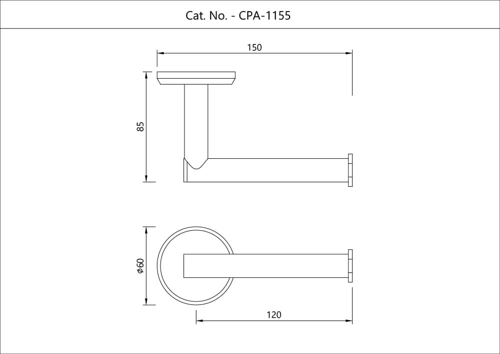 Jaquar Spare Toilet Roll Holder Continental Prime Accessories series CPA-CHR-1155 Chrome - image 2