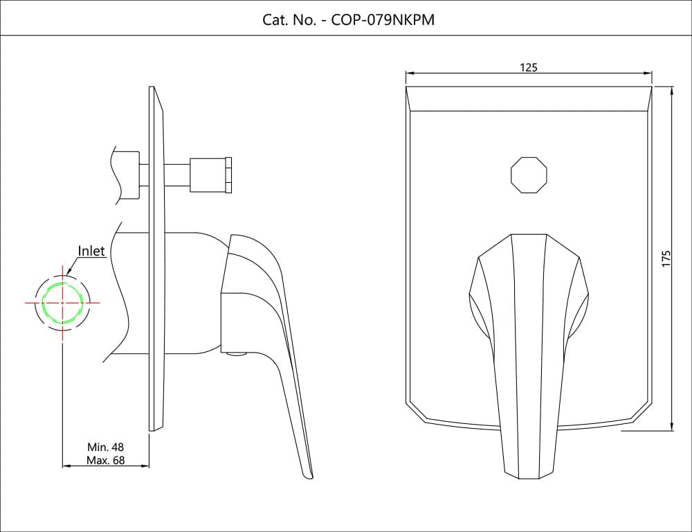 Jaquar Single Lever Exposed Parts Kit of Hi-flow Diverter Continental Prime series COP-CHR-079NKPM Chrome - image 2