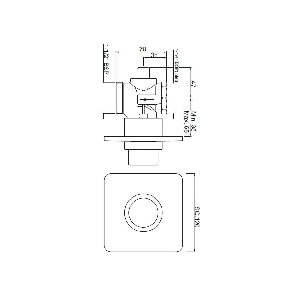 Jaquar Metropole Flush Valve Toilet Flush Valve series FLV-BLM-1095NSQ Black Matt - image 3