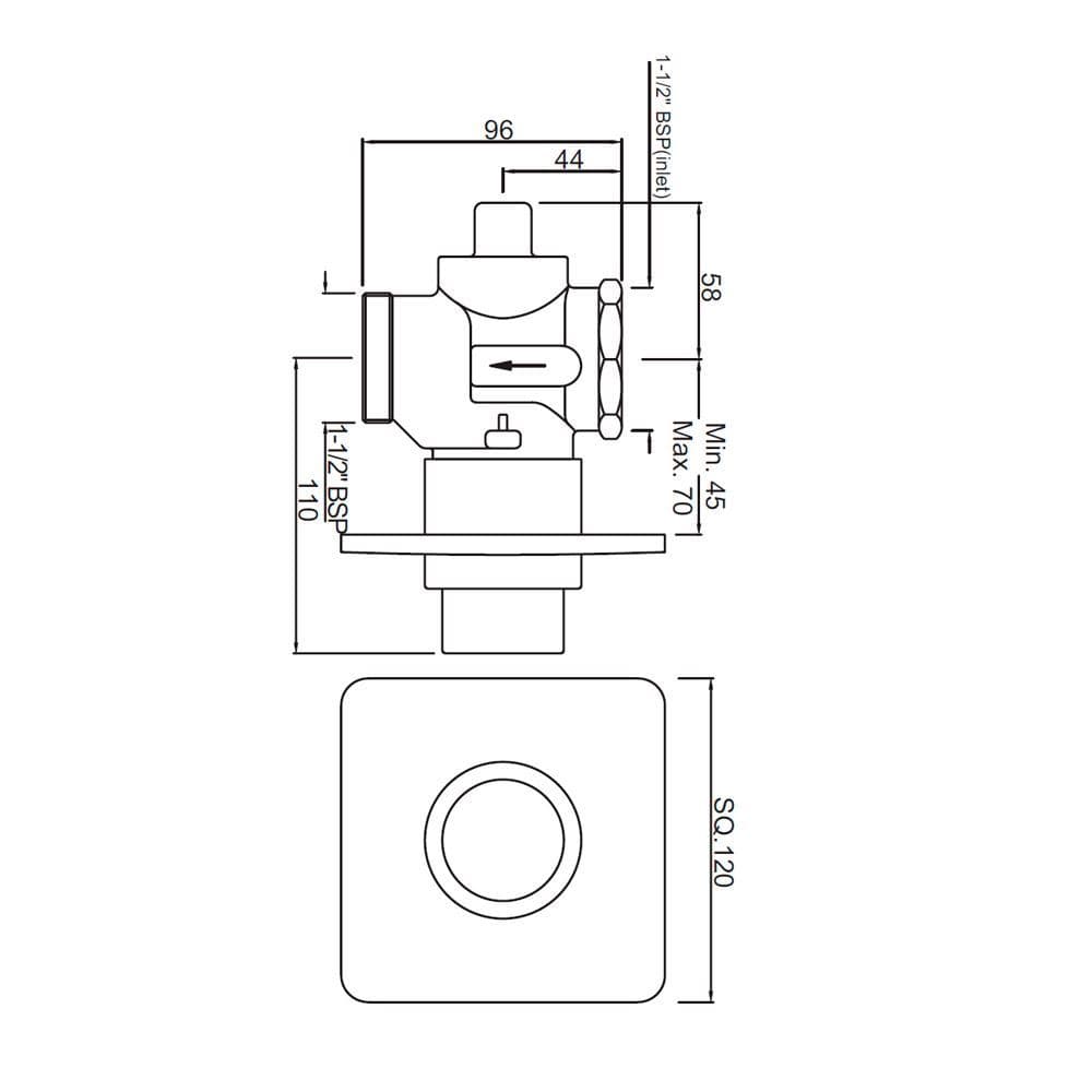 Jaquar Metropole Flush Valve Toilet Flush Valve series FLV-BLM-1093NSQ Black Matt - image 3