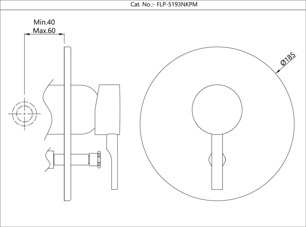 Jaquar 3-Inlet Single Lever Concealed Diverter Florentine Prime series FLP-BCH-5193NKPM Black Chrome - image 2