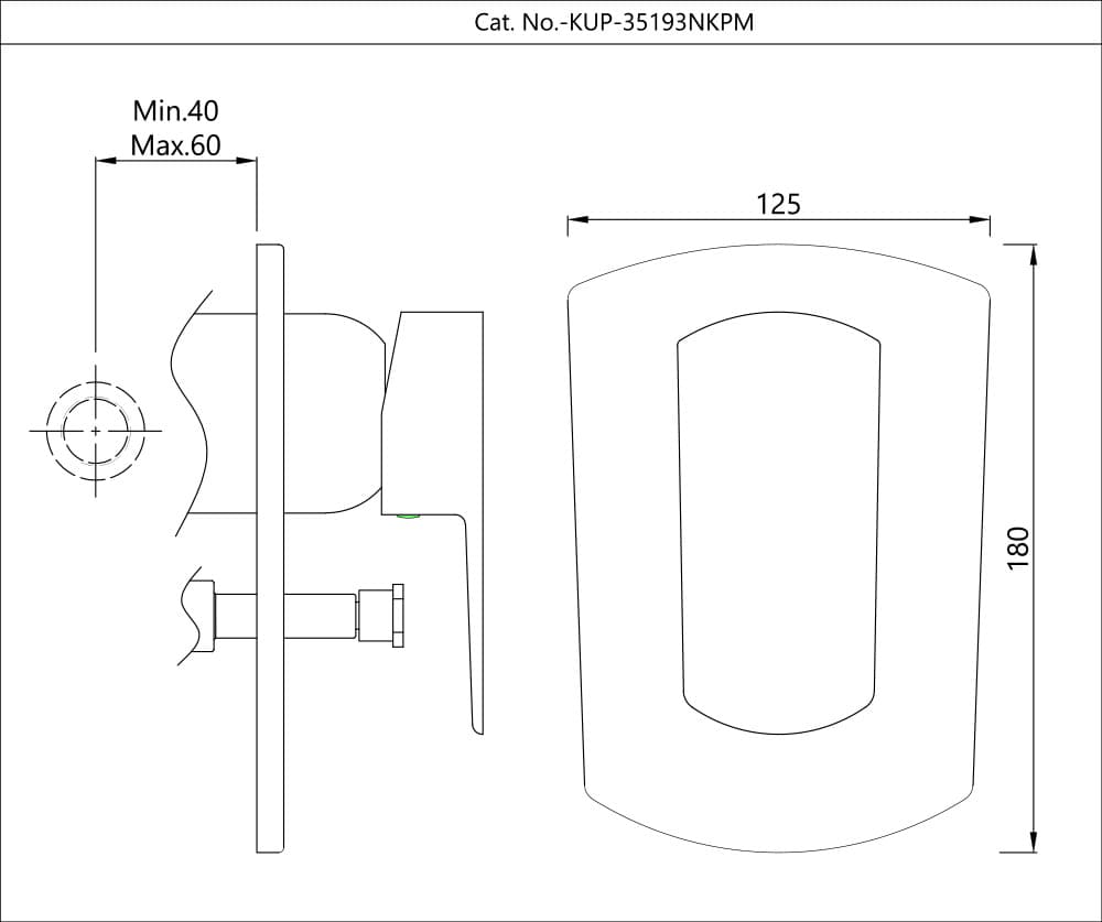 Jaquar Single Lever 3-inlet Diverter Kubix Prime series KUP-BGP-35193NKPM Standard - image 2