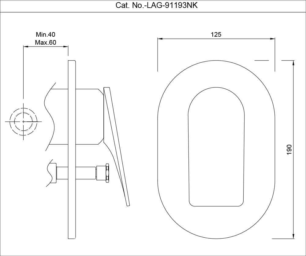 Jaquar 3-Inlet Single Lever Concealed Diverter Laguna series LAG-GMP-91193NK Gold Matt PVD - image 2