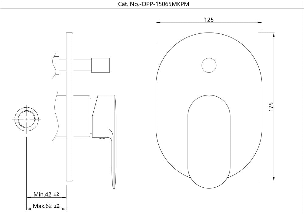Jaquar Single Lever Exposed Part Kit of Diverter Opal Prime series OPP-BGP-15065MKPM Standard - image 2