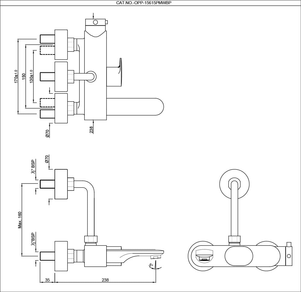 Jaquar Exposed Thermostatic Bath & Shower Mixer Thermostatic Mixers series OPP-ACR-15615PMWBP Antique Copper - image 2