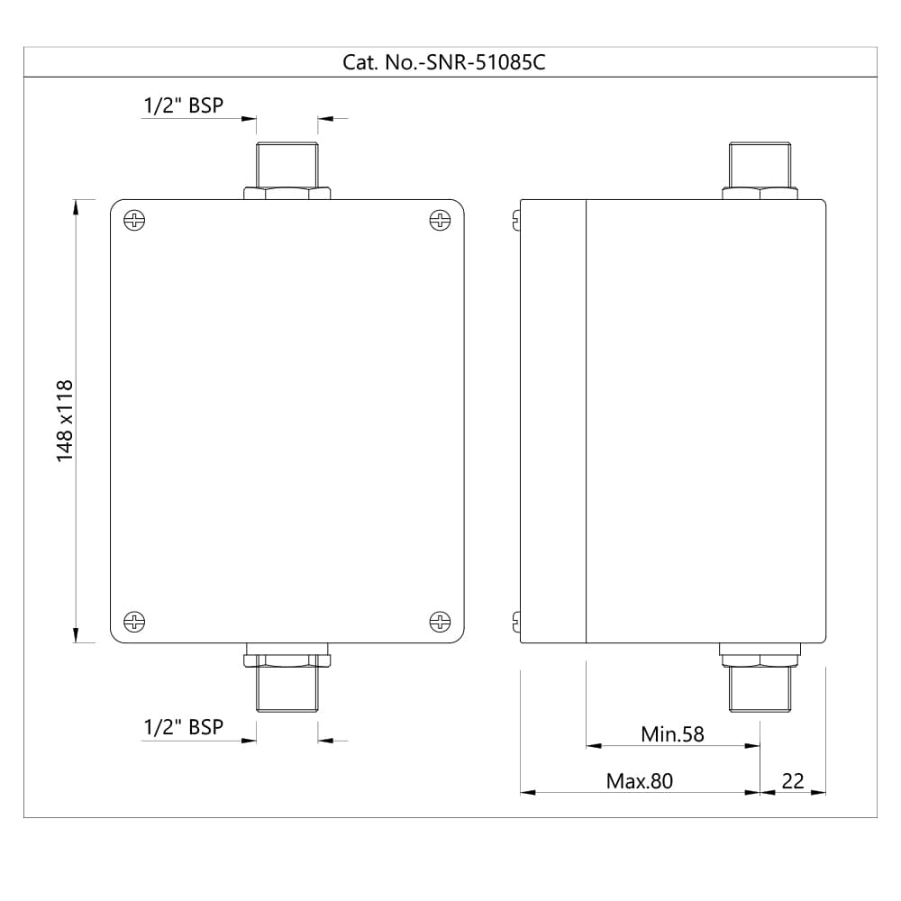 Jaquar Concealed Installation Box for Urinal Sensor Range of Sensor Faucets by Jaquar series SNR-CHR-51085C Chrome - image 2