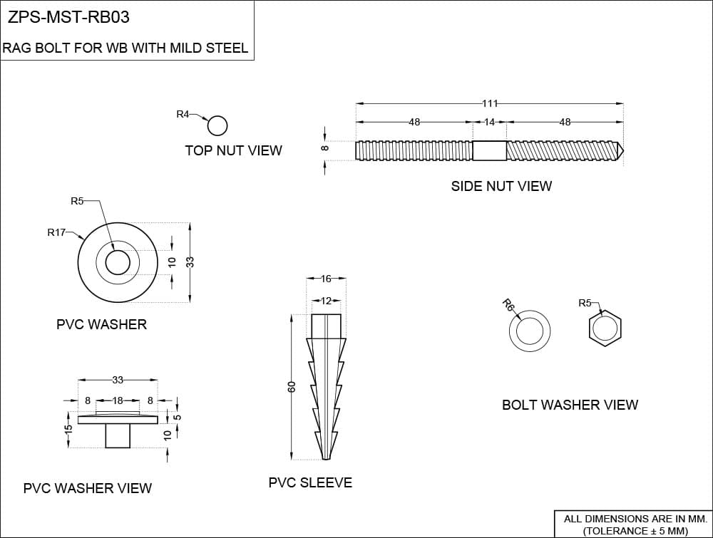 Jaquar Rack Bolt Sanitaryware Accessories series ZPS-MST-RB03 Standard - image 2