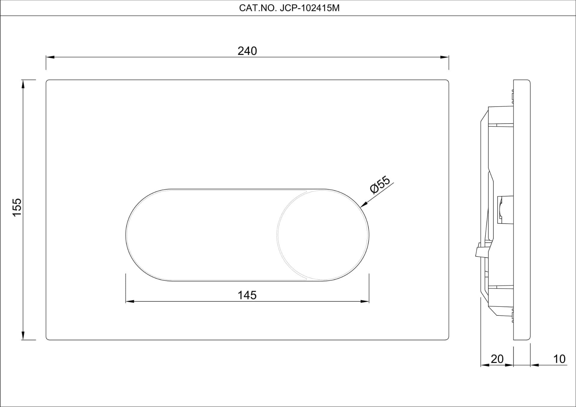 Jaquar Control Plate Ornamix Prime Flush Plates series JCP-BCH-102415M Black Chrome - image 3