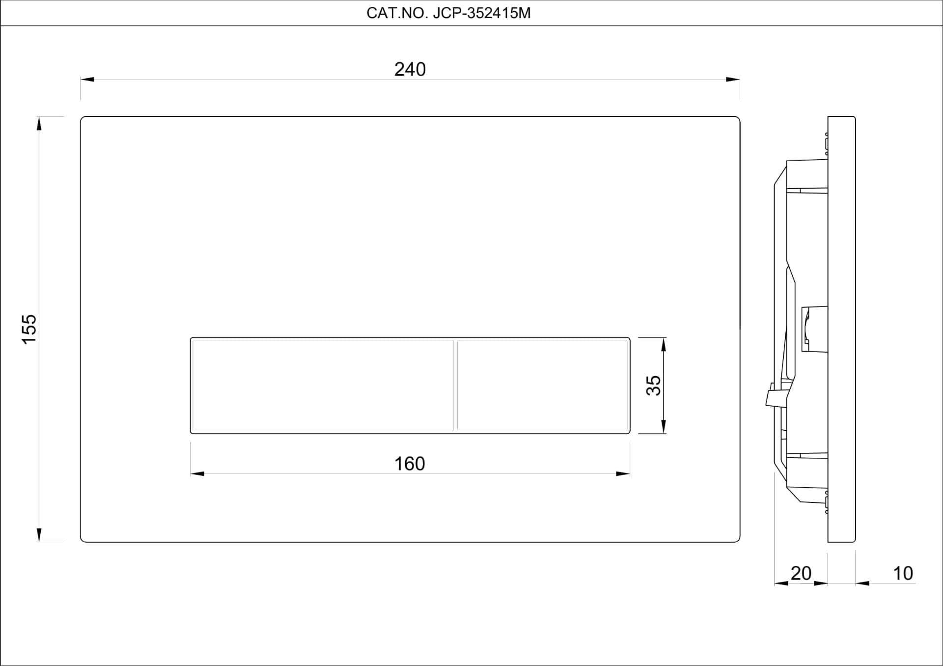 Jaquar Control Plate Kubix Flush Plates series JCP-ABR-352415M Antique Bronze - image 3
