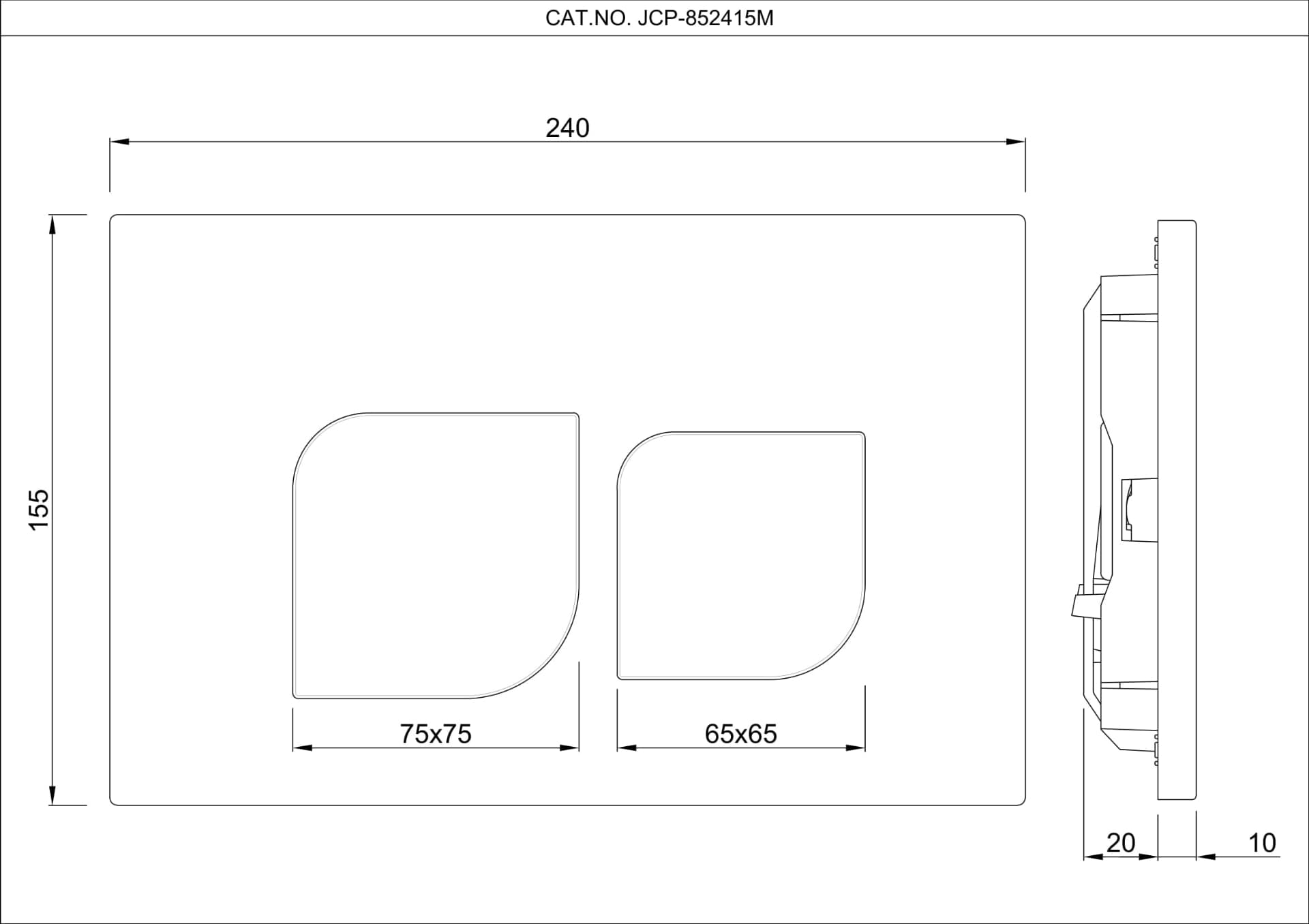 Jaquar Control Plate Alive Flush Plates series JCP-BCH-852415M Black Chrome - image 3