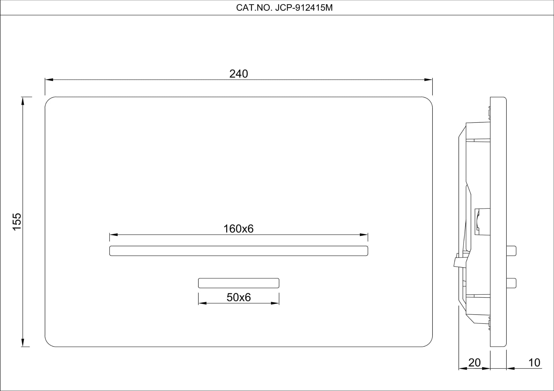 Jaquar Control Plate Laguna Flush Plates series JCP-BCH-912415M Black Chrome - image 2