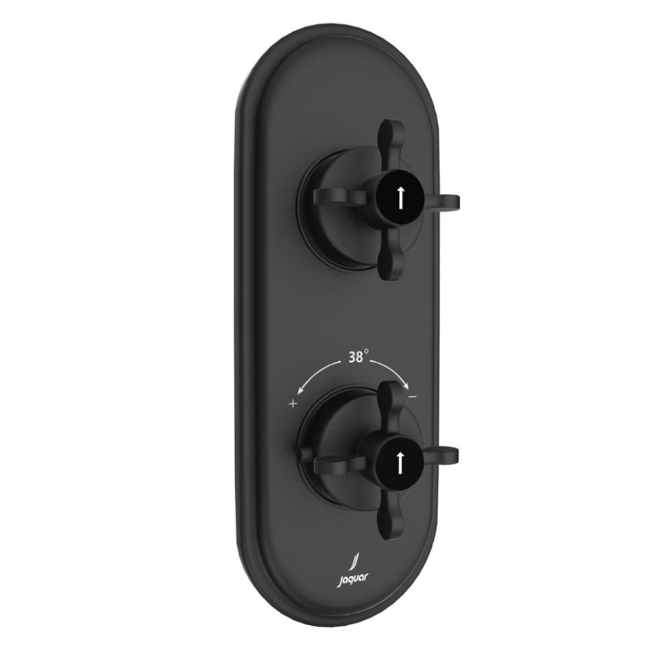 Jaquar 1 way thermostatic diverter Queens Prime normal flow QQP-BLM-7661NKPM Black Matt