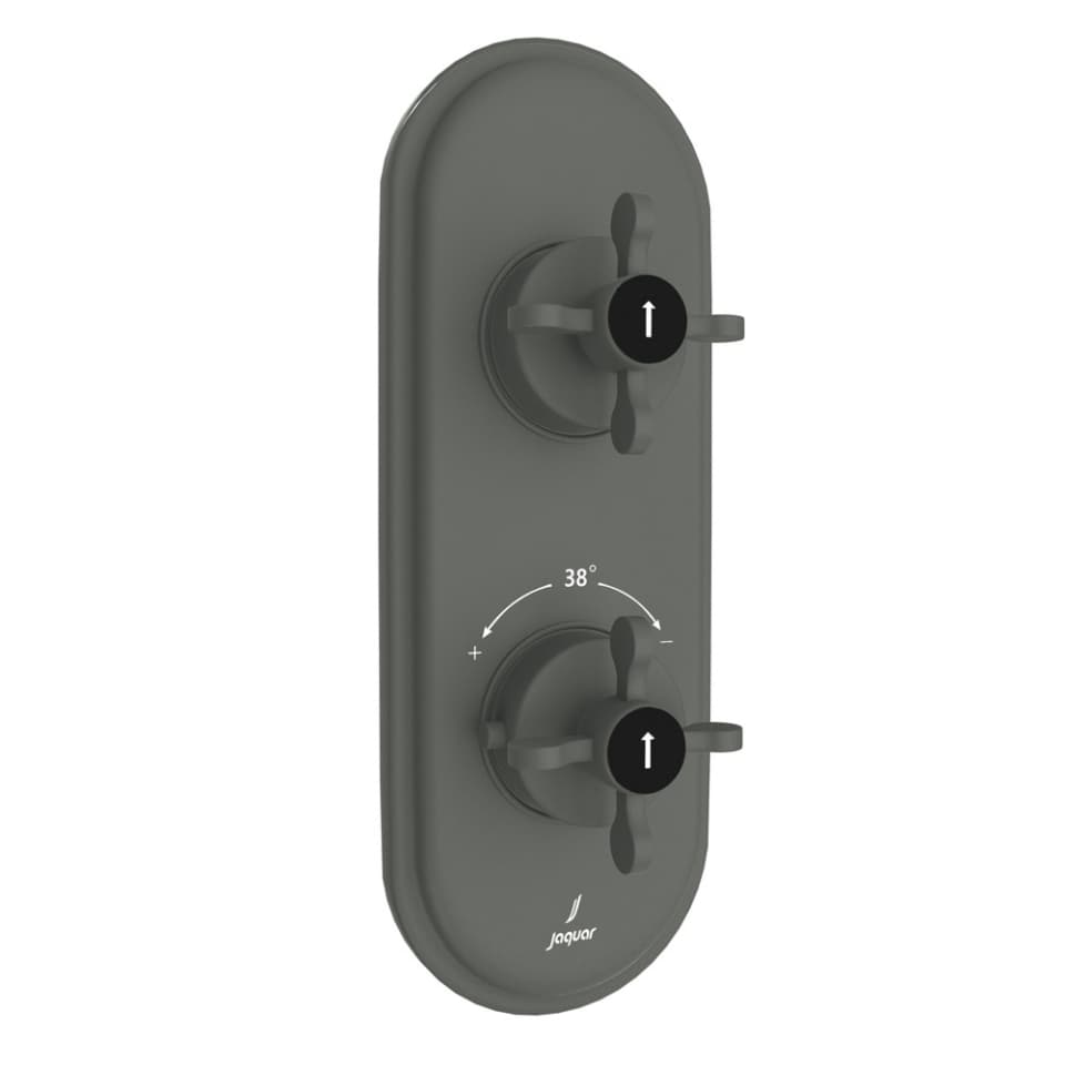Jaquar 1 way thermostatic diverter Queens Prime normal flow QQP-GRF-7661NKPM Graphite