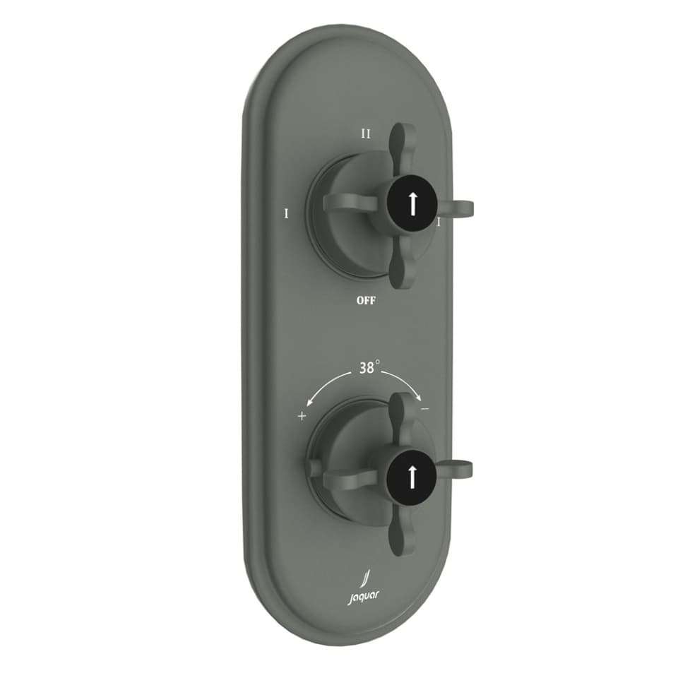 Jaquar 3 way thermostatic diverter Queens Prime normal flow QQP-GRF-7683NKPM Graphite