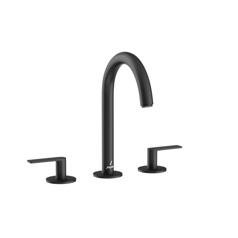 Jaquar 3-Hole Basin Mixer with Pipe Spout Laguna Faucets series LAG-BLM-91189PSL Black Matt