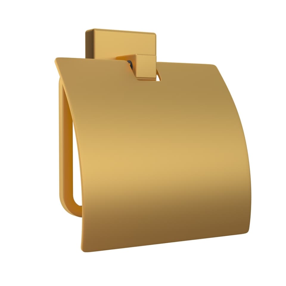 Jaquar Toilet Roll Holder with Stainless Steel Flap Kubix Prime Bathroom Accessories series AKP-GMP-35753PS Gold Matt PVD - image 1