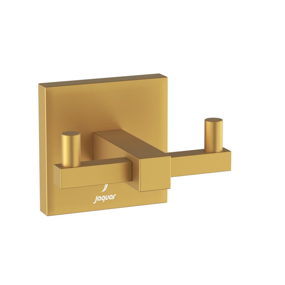 Jaquar Double Coat Hook Kubix Prime Bathroom Accessories series AKP-GMP-35761P Gold Matt PVD - image 1