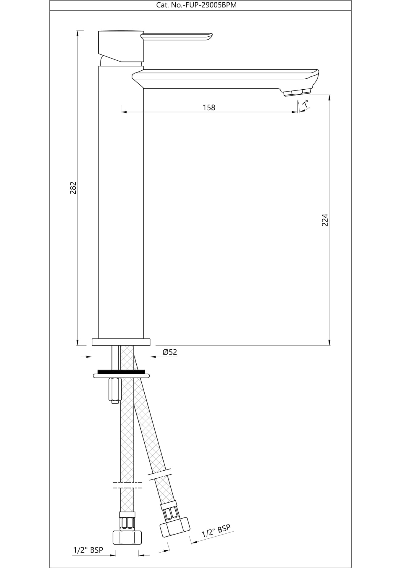 Jaquar Single Lever Tall Boy Fusion Prime series FUP-BLM-29005BPM Black Matt - image 2