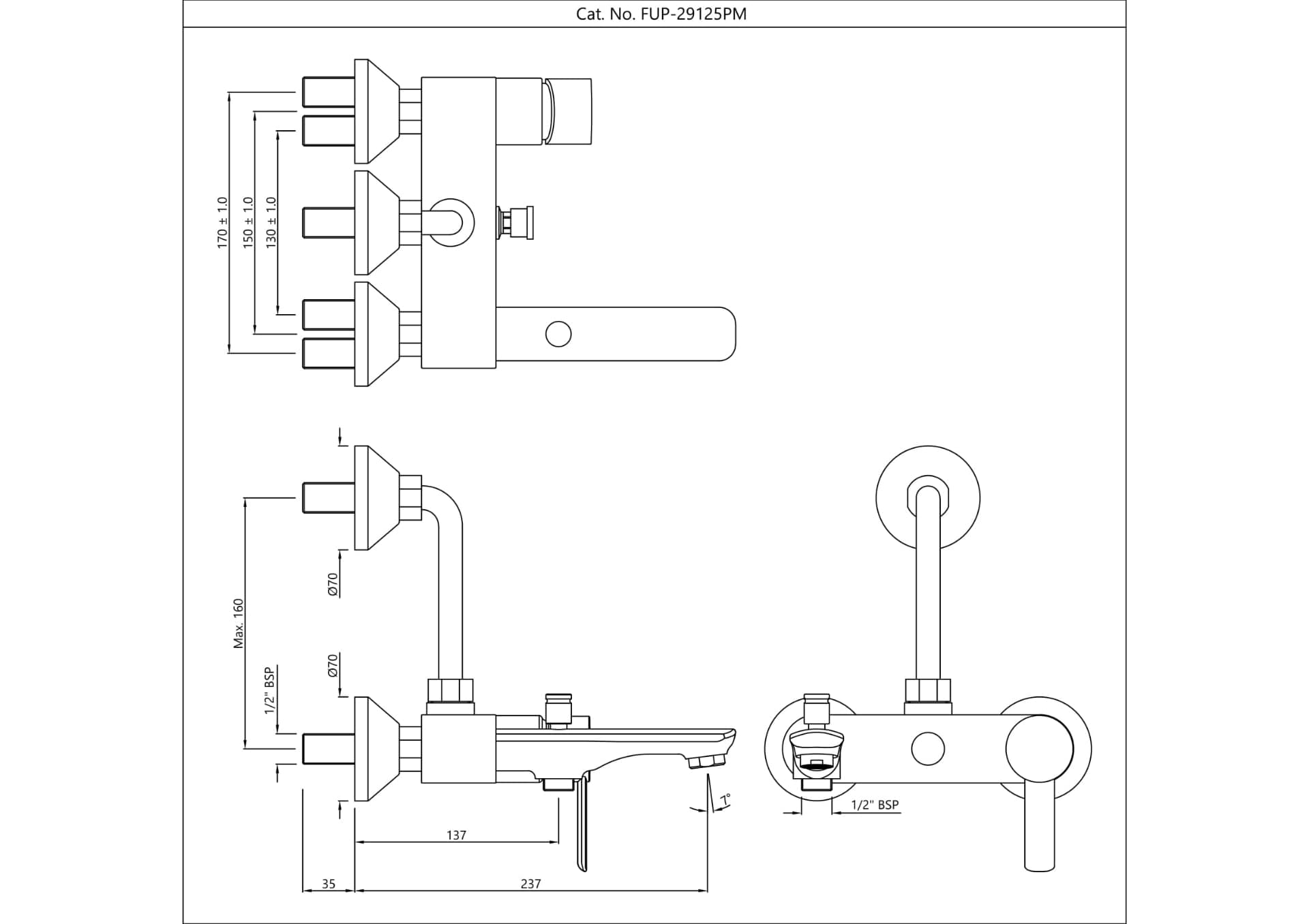 Jaquar Single Lever Wall Mixer 3-in-1 System Fusion Prime series FUP-GBP-29125PM Gold Bright PVD - image 2