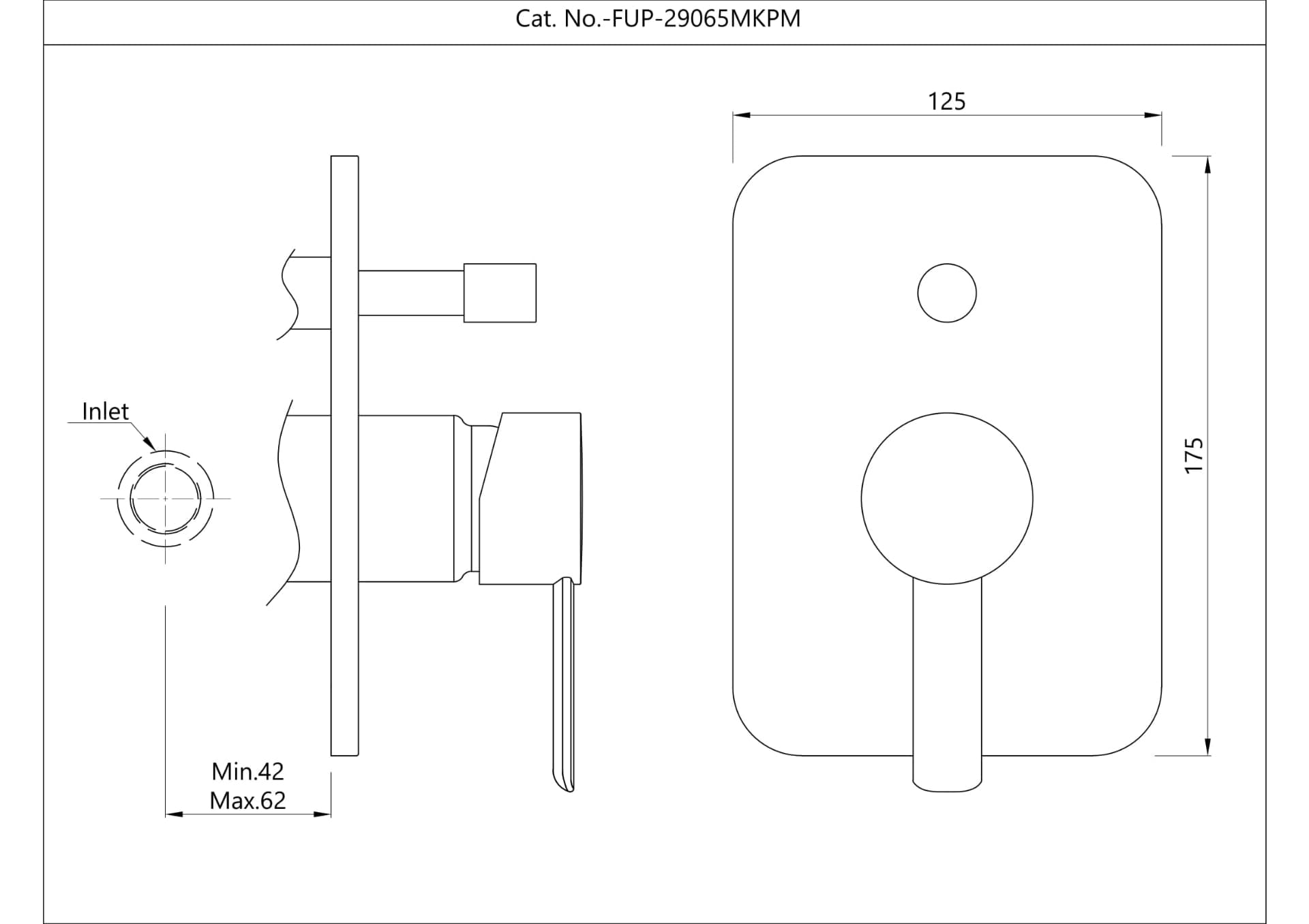 Jaquar Single Lever Exposed Parts Kit of Diverter Fusion Prime series FUP-BGP-29065MKPM Standard - image 2