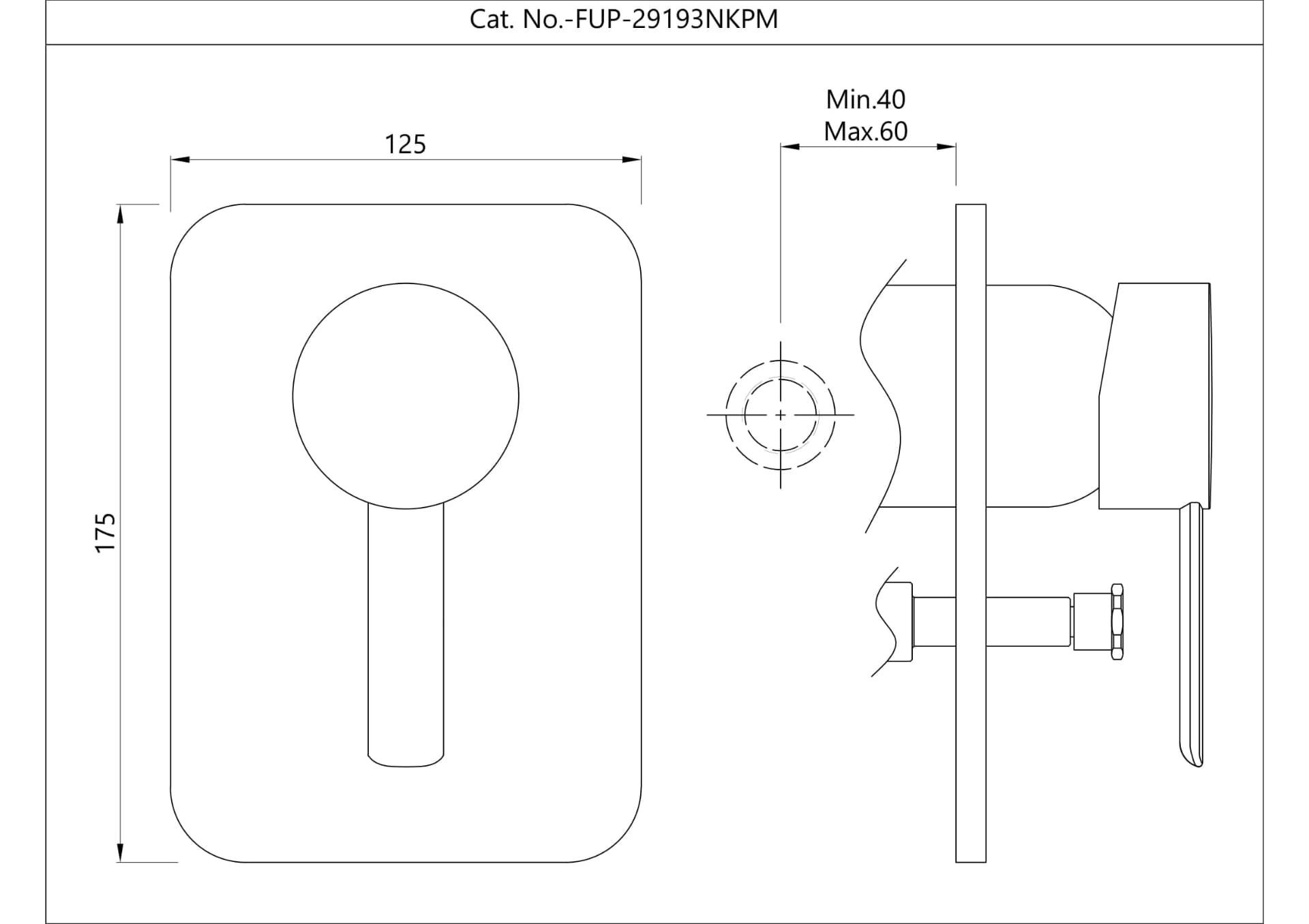 Jaquar Single Lever 3-inlet Diverter Exposed parts kit Fusion Prime series FUP-BLM-29193NKPM Black Matt - image 2