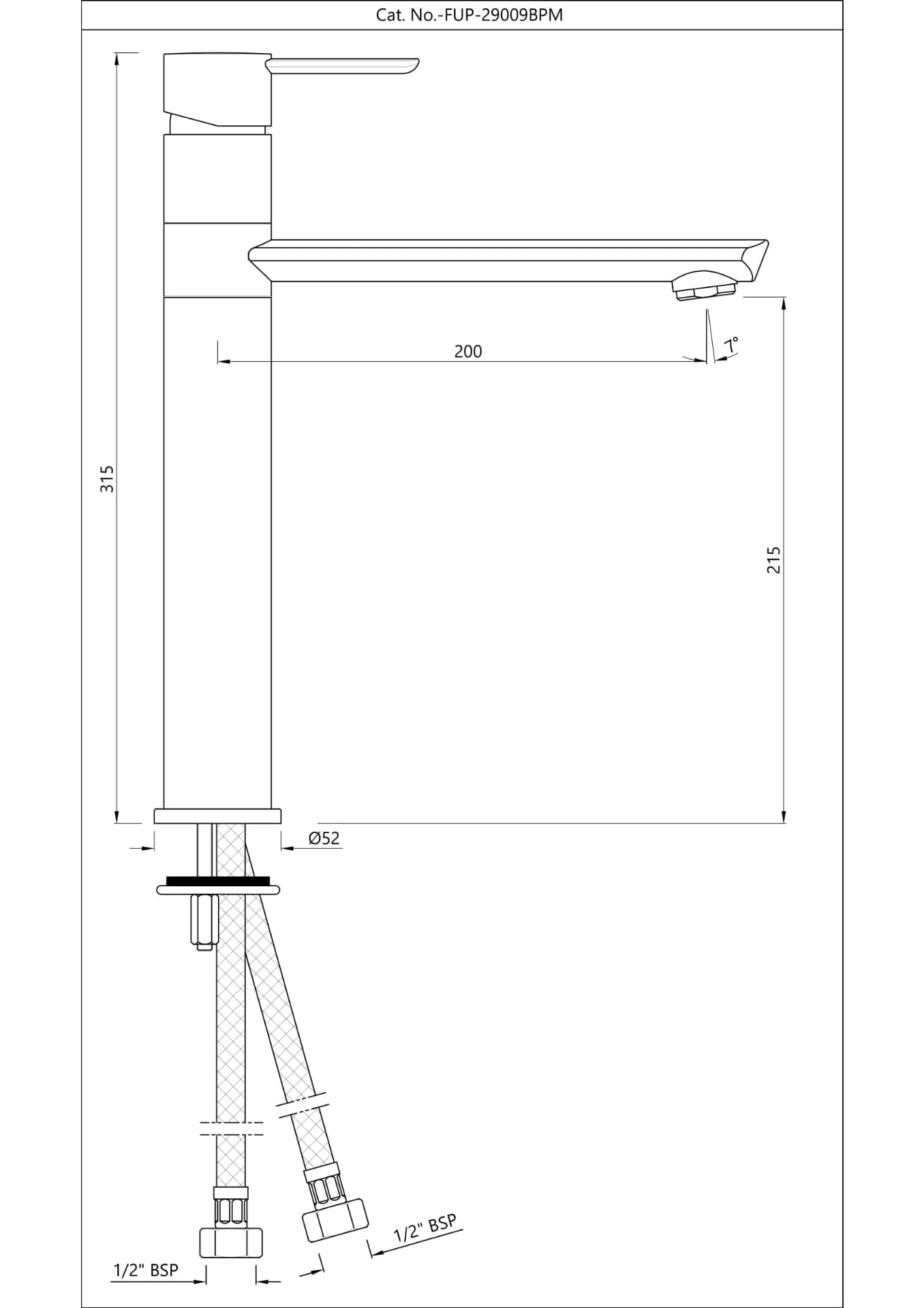 Jaquar Single Lever Sink Mixer Fusion Prime series FUP-BLM-29009BPM Black Matt - image 2