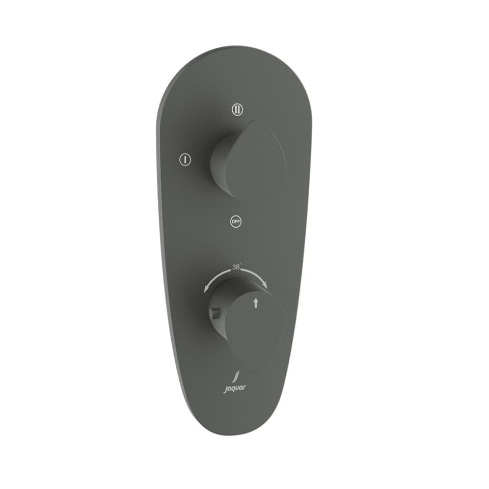 Jaquar 3 way thermostatic diverter Vignette Prime normal flow VGP-GRF-81683NK Graphite