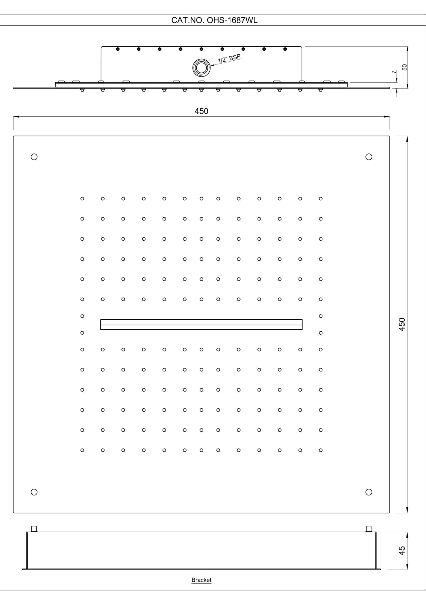 Jaquar Duoflo Shower Square Shape Duoflo Shower series OHS-BGP-1687WL Standard - image 2
