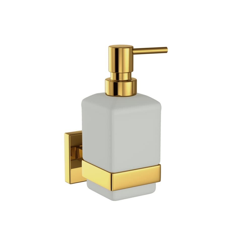 Jaquar Soap Dispenser with Glass bottle Kubix Prime Bathroom Accessories series AKP-GBP-35735PPD Gold Bright PVD - image 1