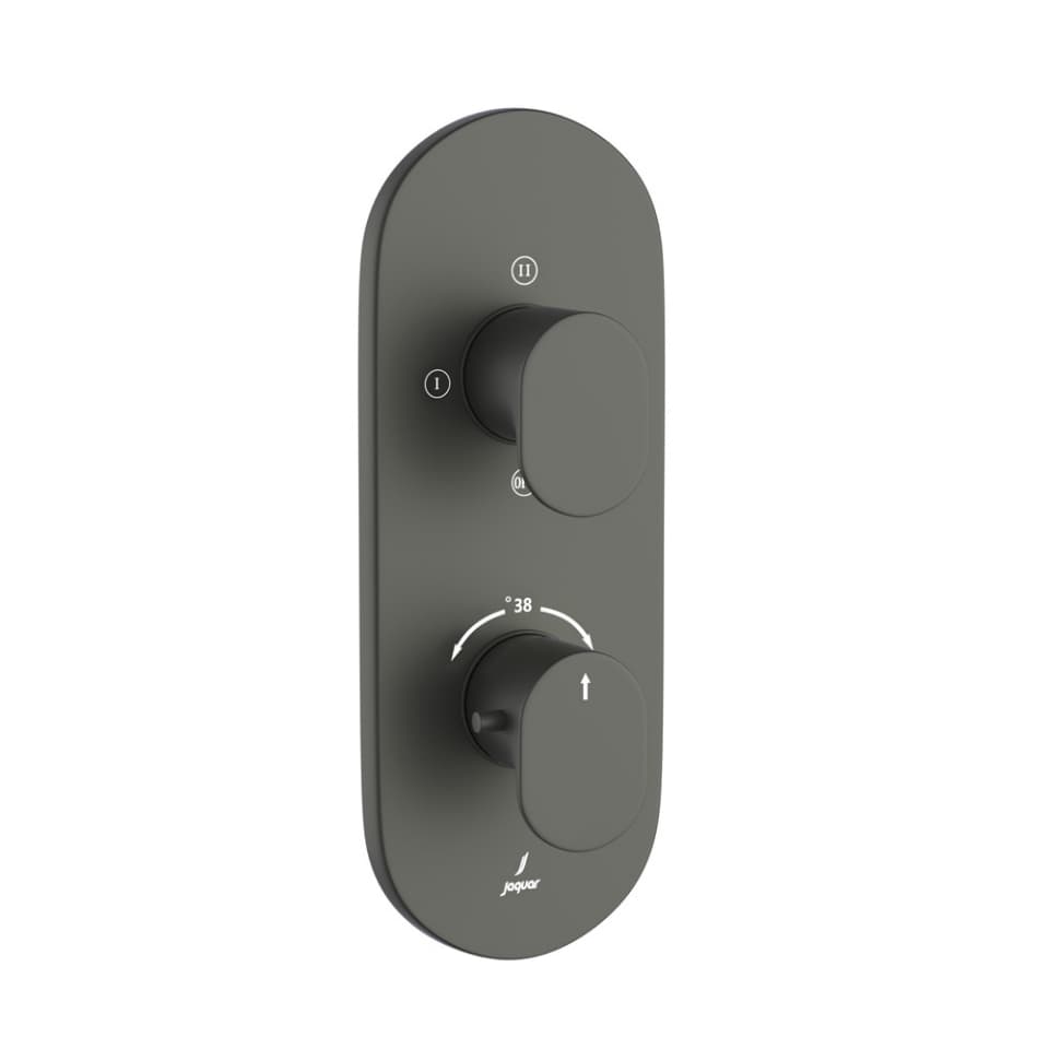 Jaquar 3 way thermostatic diverter Opal Prime normal flow OPP-GRF-15683NKPM Graphite