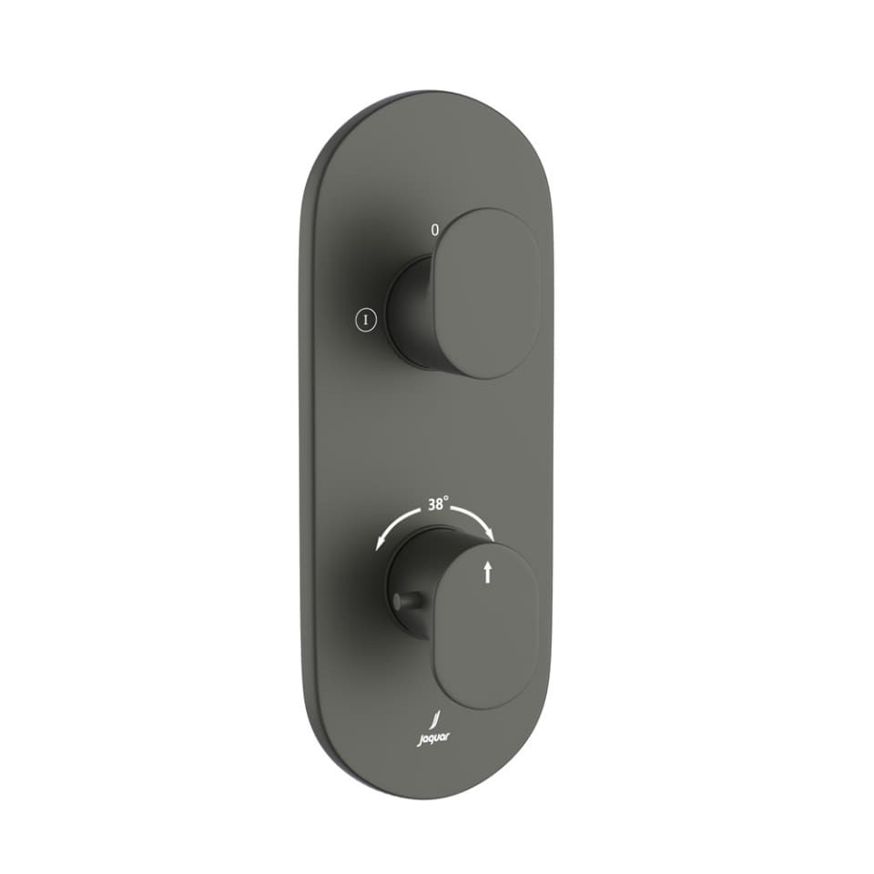 Jaquar 2 way thermostatic diverter Opal Prime normal flow OPP-GRF-15681NKPM Graphite