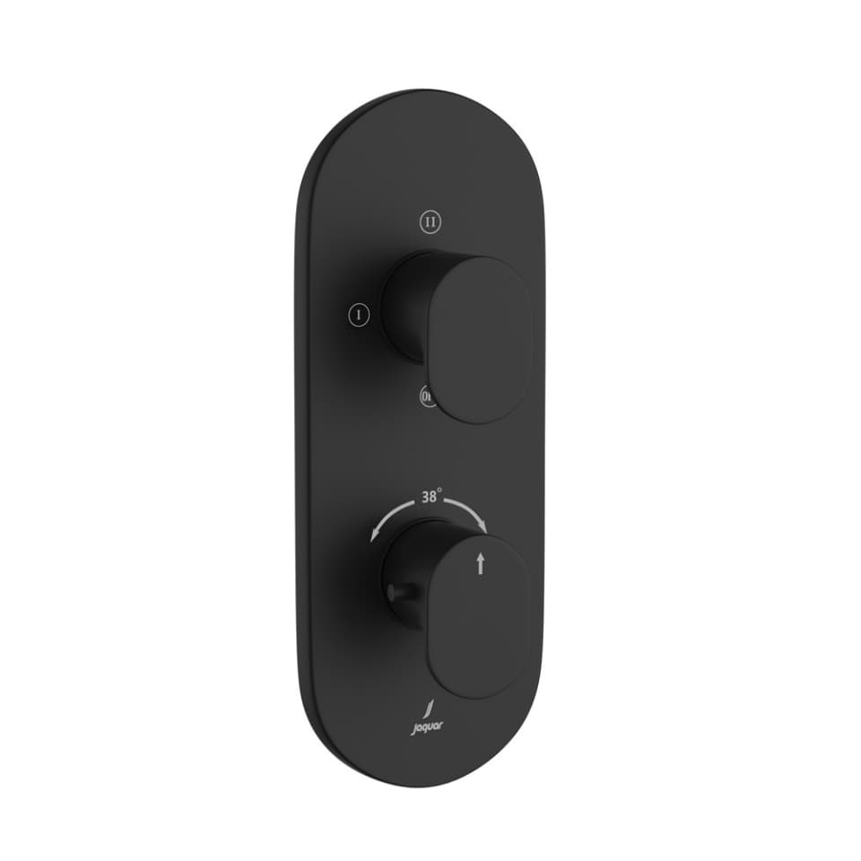 Jaquar 3 way thermostatic diverter Opal Prime normal flow OPP-BLM-15683NKPM Black Matt