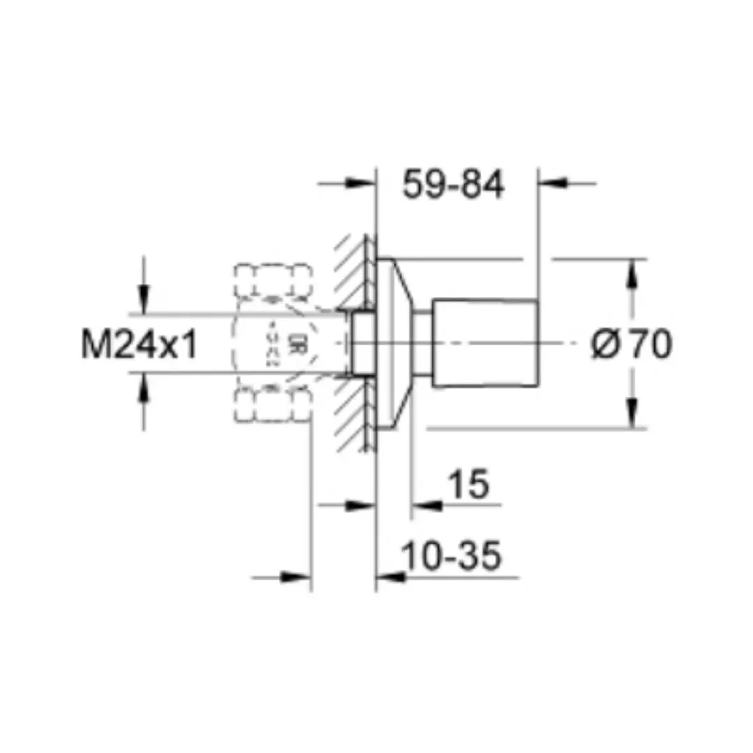 Grohe basin area stop valve baucosmopolitan neutral 19917000 19917000 Chrome - image 2