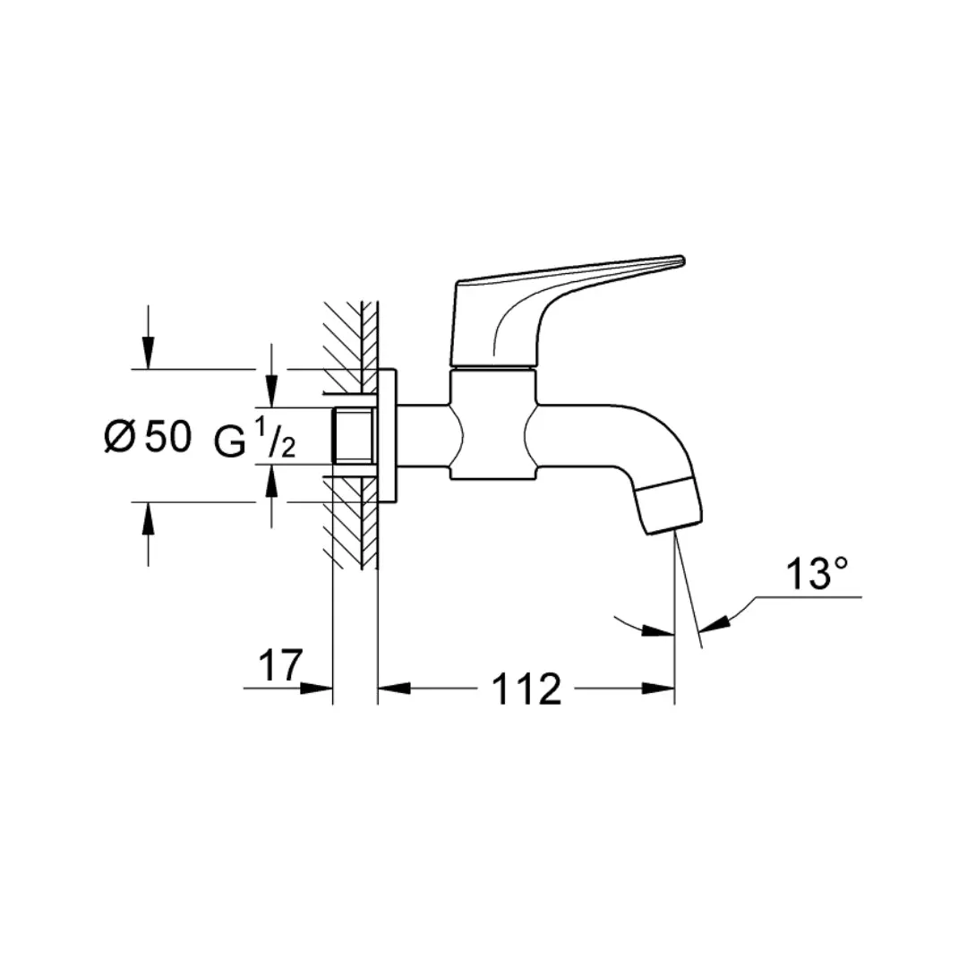 Grohe wc area bib tap bauflow 20235000 20235000 Chrome - image 2