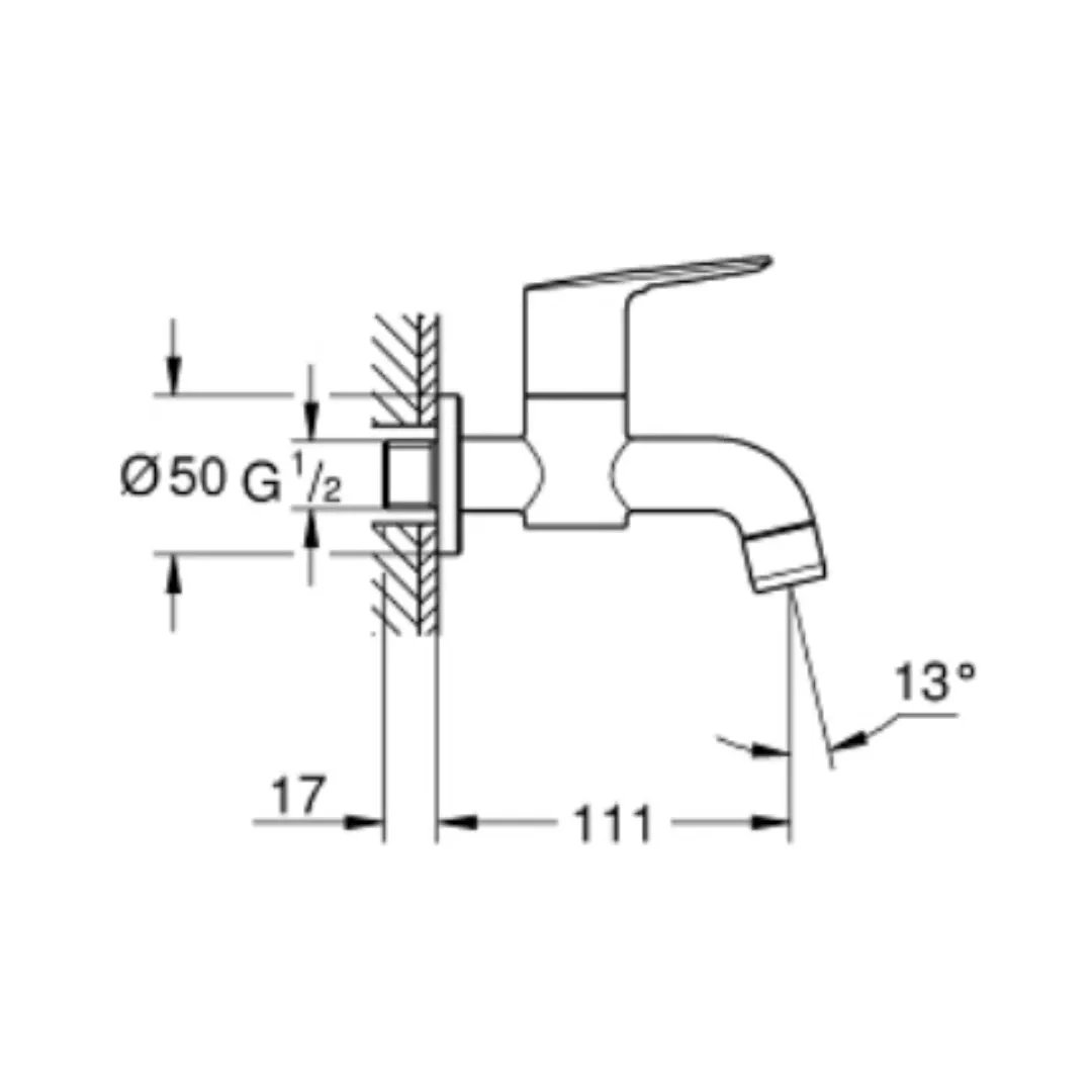 Grohe wc area bib tap bauloop 20237001 20237001 Chrome - image 4