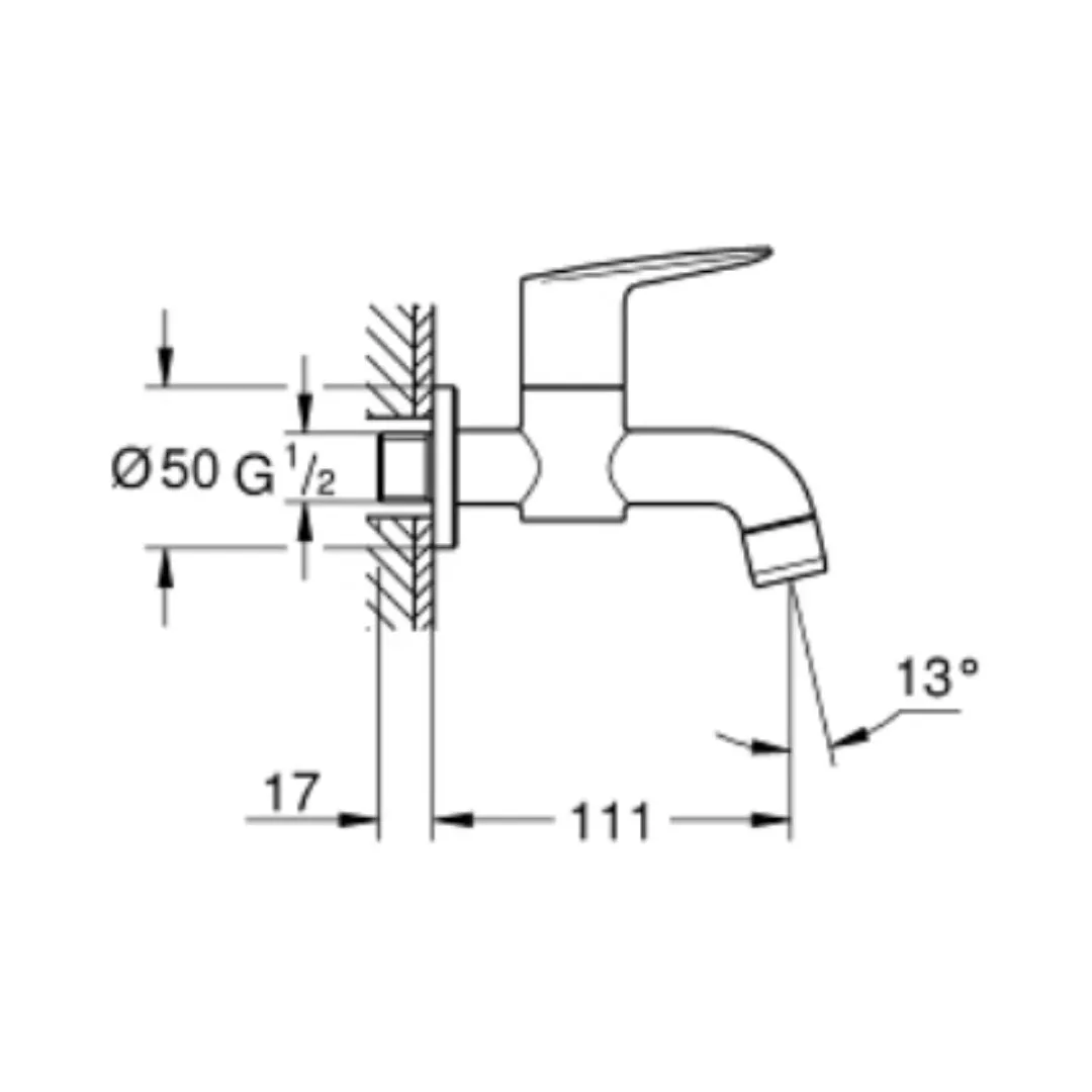 Grohe wc area bib tap bauedge 20238001 20238001 Chrome - image 4