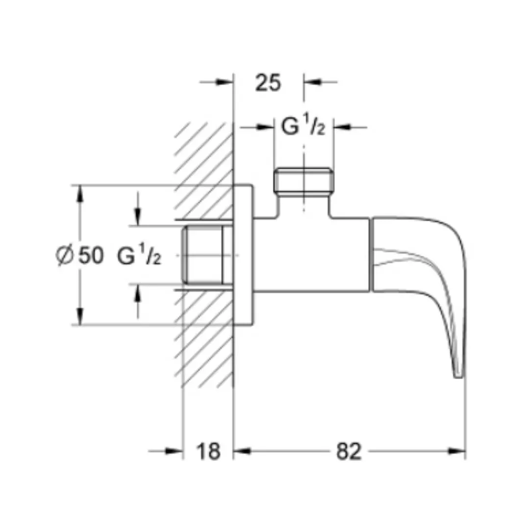 Grohe basin area angle valve bau curve 22006000 22006000 Chrome - image 2
