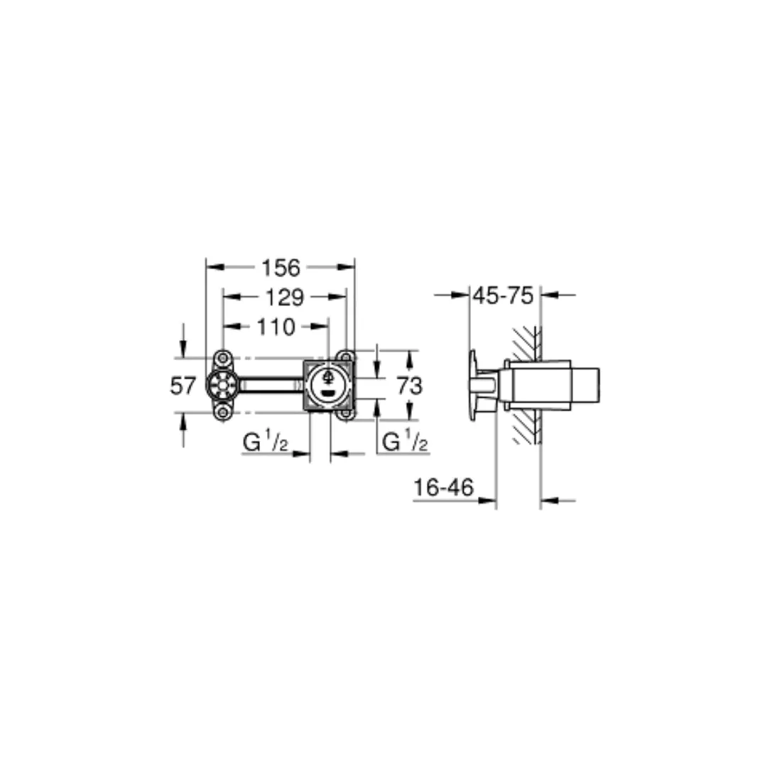 Grohe wall mount basin mixer valve 23200000 23200000 Chrome - image 2