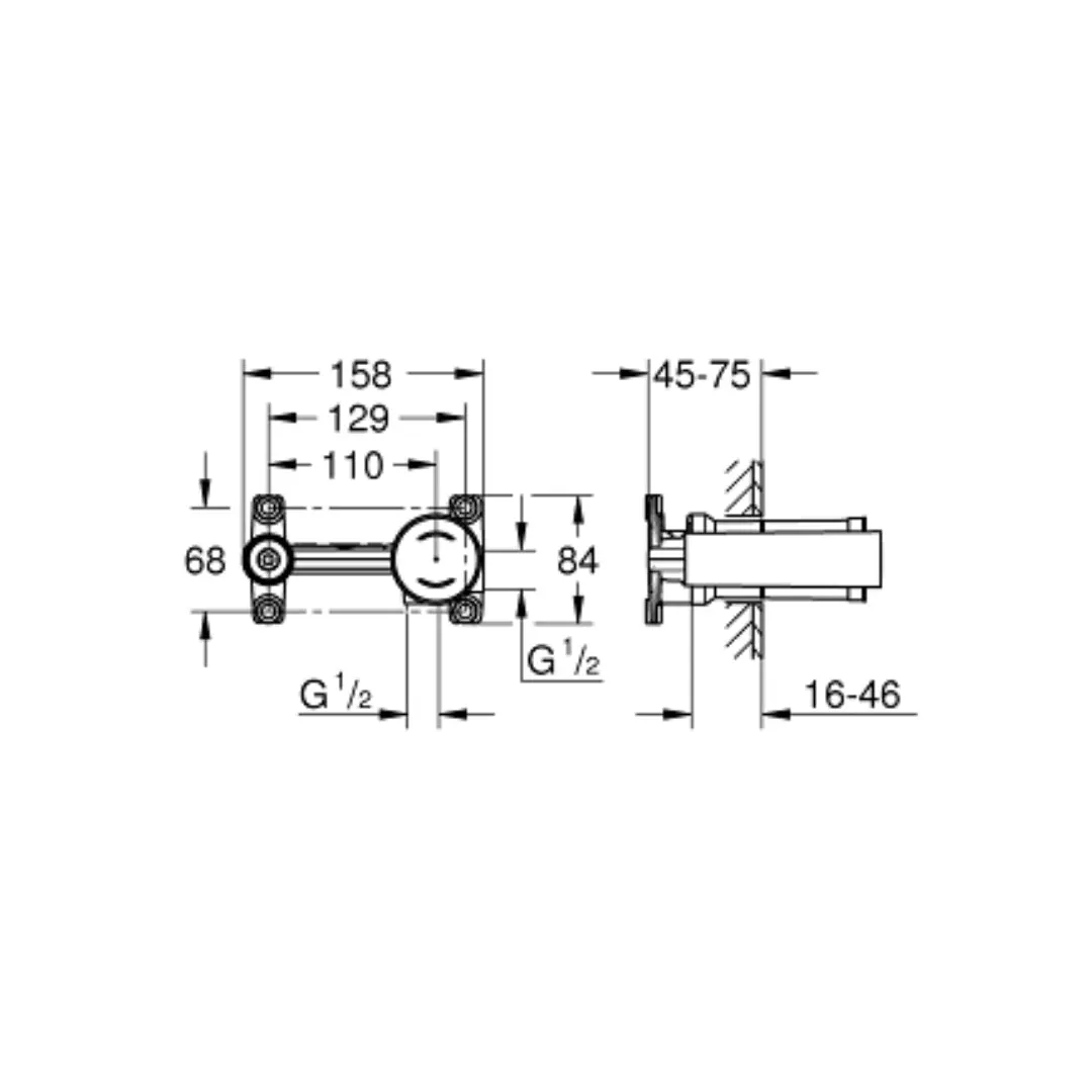 Grohe wall mount basin mixer valve 23571000 23571000 Chrome - image 4