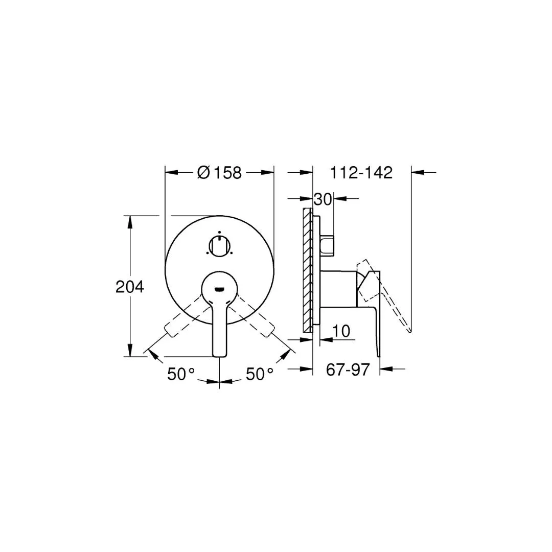 Grohe 3 way diverter lineare 24095001 24095001 Chrome - image 3